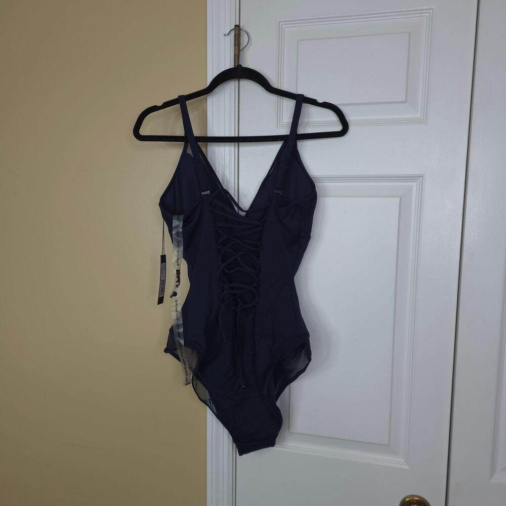 TA3 Meshy One Piece Plunge Shapewear Corset Mesh TA3175 in Midnight Size XL Reg - Picture 5 of 8